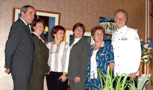 Le Consul d'Italie en compagnie des 
reprsentantes de la Fondation et du dput