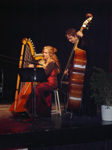 Deux des artistes sur la scne de la salle Luc-Plamondon