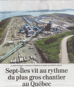 Photo accompagnant l'article, en page C-1 du journal Le Soleil