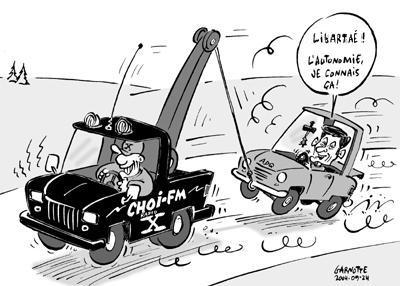 Adaptation d'une caricature de Garnotte, Le Devoir, 24 septembre 2004 