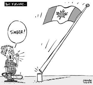 Caricature de Garnotte, Le Devoir, 1er mai 2006